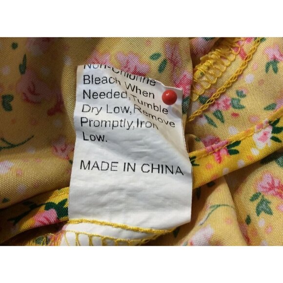 SHEIN Curve Women Tie Front Floral Top Size XL Yellow - Picture 3 of 5